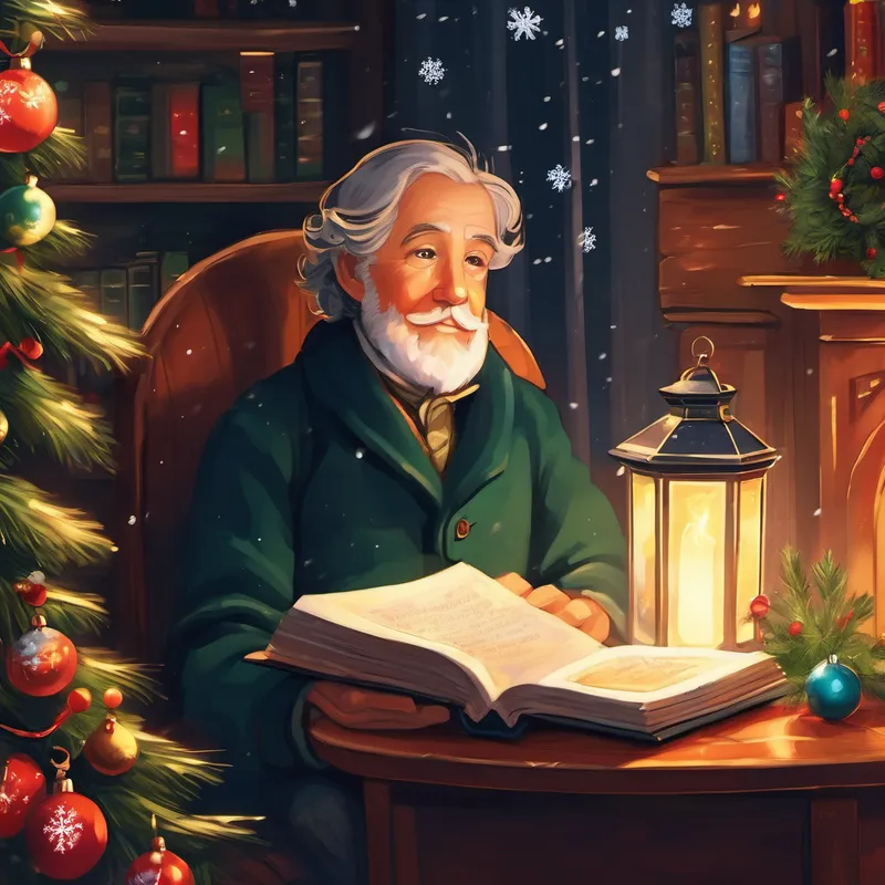 As Christmas drew nearer, Max's parents saw the longing in his eyes. They wanted to grant their son a gift that would bring back the warmth and joy Oma's stories had always given him. So, they decided to gift Max a special book, "Eine Weihnachtsgeschichte," or "A Christmas Carol," by a famous writer named Charles Dickens. On Christmas Eve, Max nestled in his cozy bed, clutching the book tightly. The snowflakes danced gracefully outside his window, creating a magical winter wonderland.