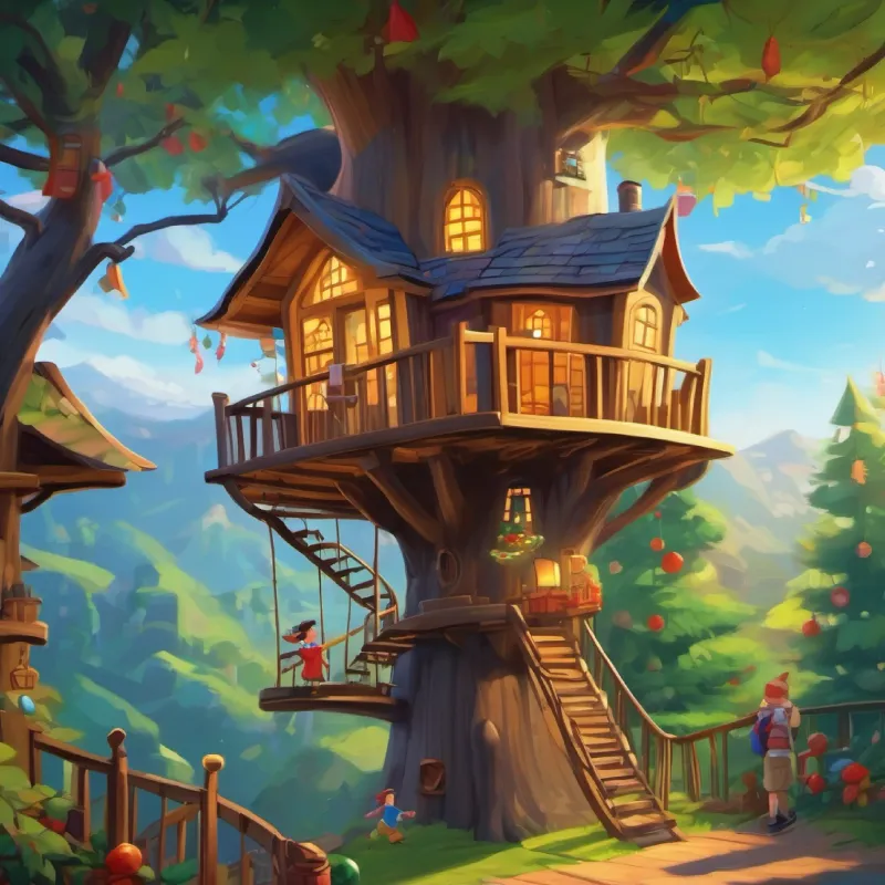 Introduction, kids admire their newly built treehouse