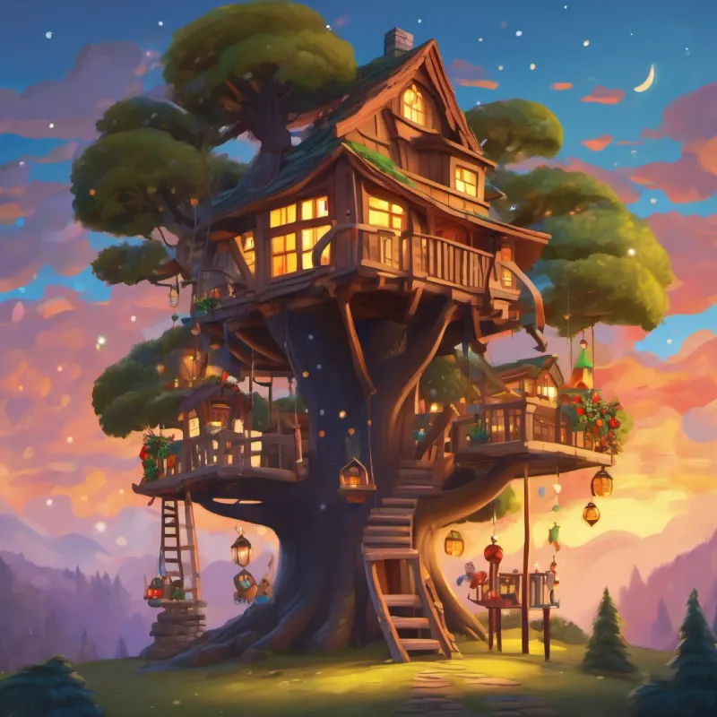 Describes the roles of each friend in creating the treehouse