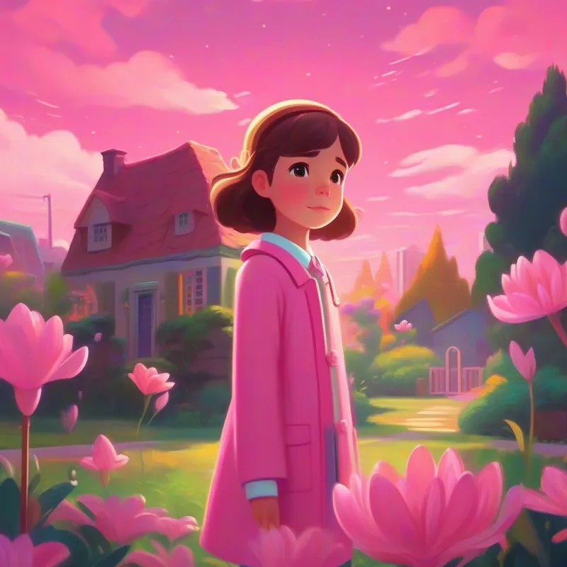 Lily - determined, dreams of becoming a doctor, wears pink dreaming of becoming a doctor, sad and small house