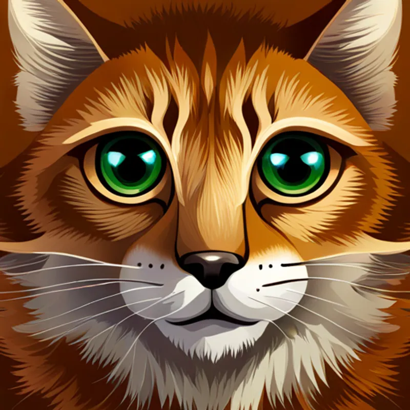 Brown with intelligent eyes and sharp claws. with sharp claws and intelligent eyes