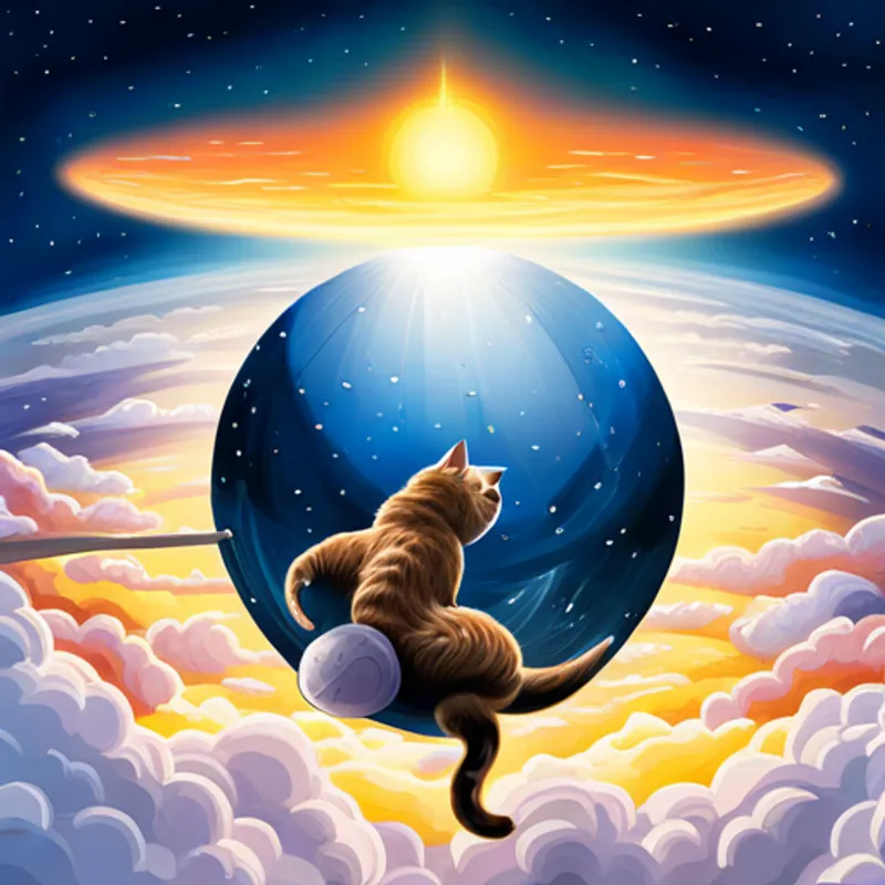 Cats returning to Earth in the rocketship
