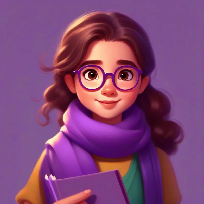 Brave girl, brown hair, determined eyes, wearing a purple scarf and Best friend, glasses, shy smile, always carrying a sketchbook face teasing, Ayesha decides to take action