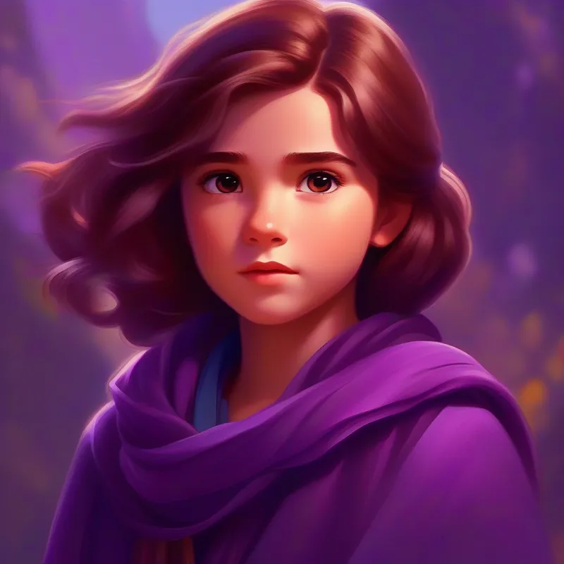 Brave girl, brown hair, determined eyes, wearing a purple scarf's campaign gains momentum, creates a safe environment