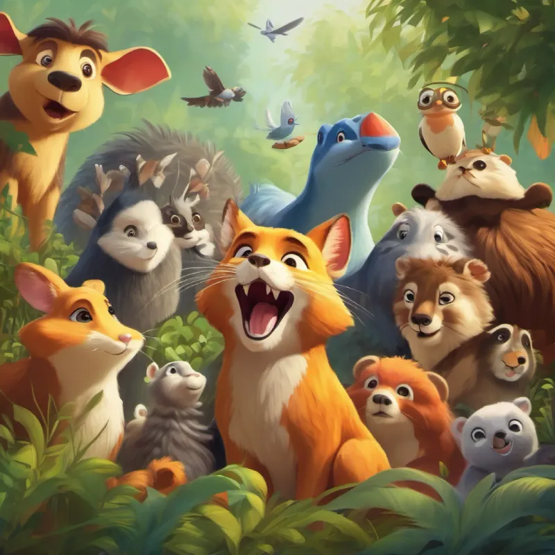 Animals making funny faces, contest in progress