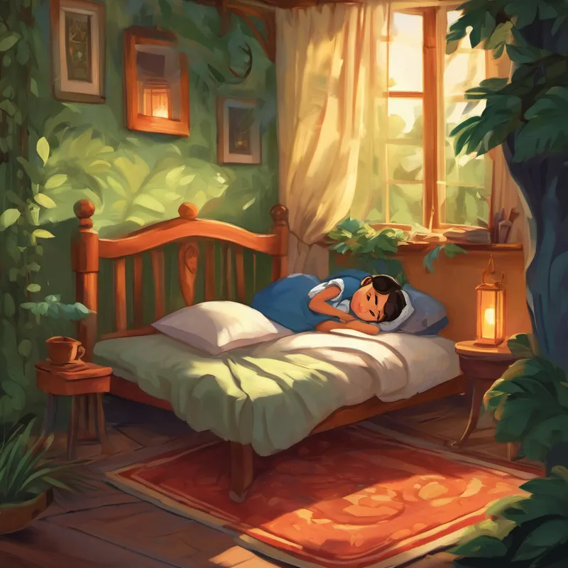 One evening, as Lola Maria tucked Juan into bed, she whispered, "Juan, I have a special story for you tonight. It's a tale about a brave young boy who conquered his fears." Excitedly, Juan snuggled deeper into his blankets, eager to hear the story. Lola Maria began, "Once upon a time, in a village nearby, there lived a young boy named Tano. Tano loved exploring the forest near his home and going on exciting adventures."