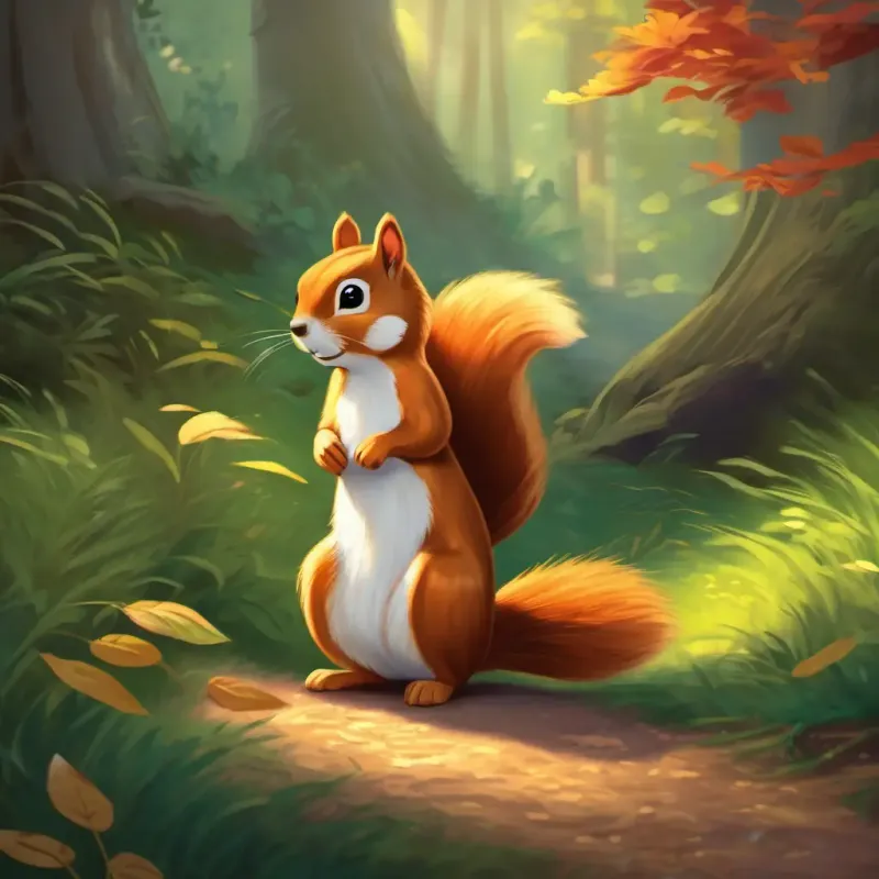 Calming Tails after the squirrel incident, showing control.