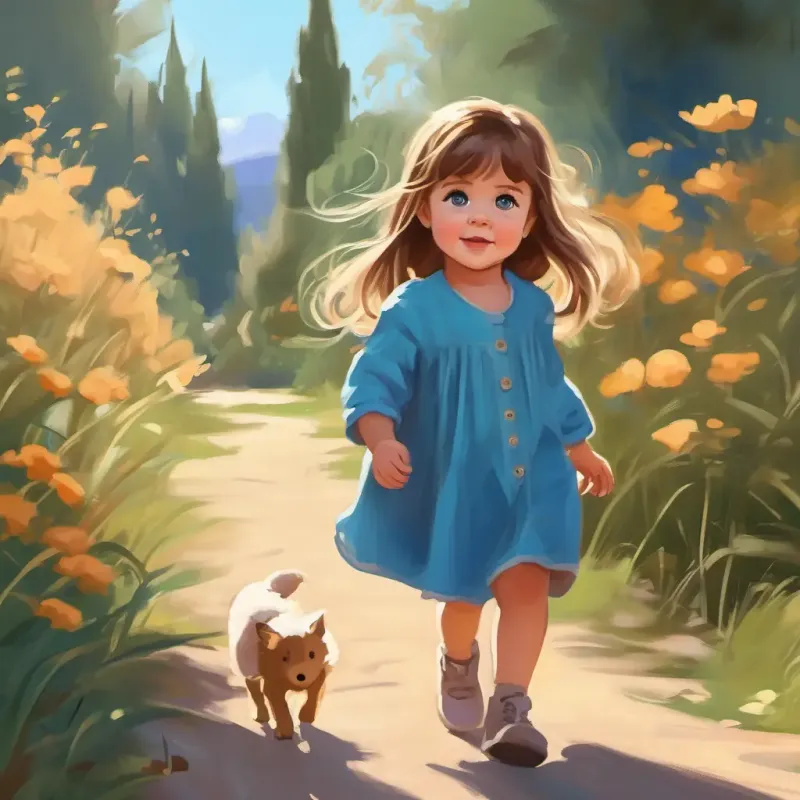 Coco and Tails starting their walk, feeling the outdoor elements.