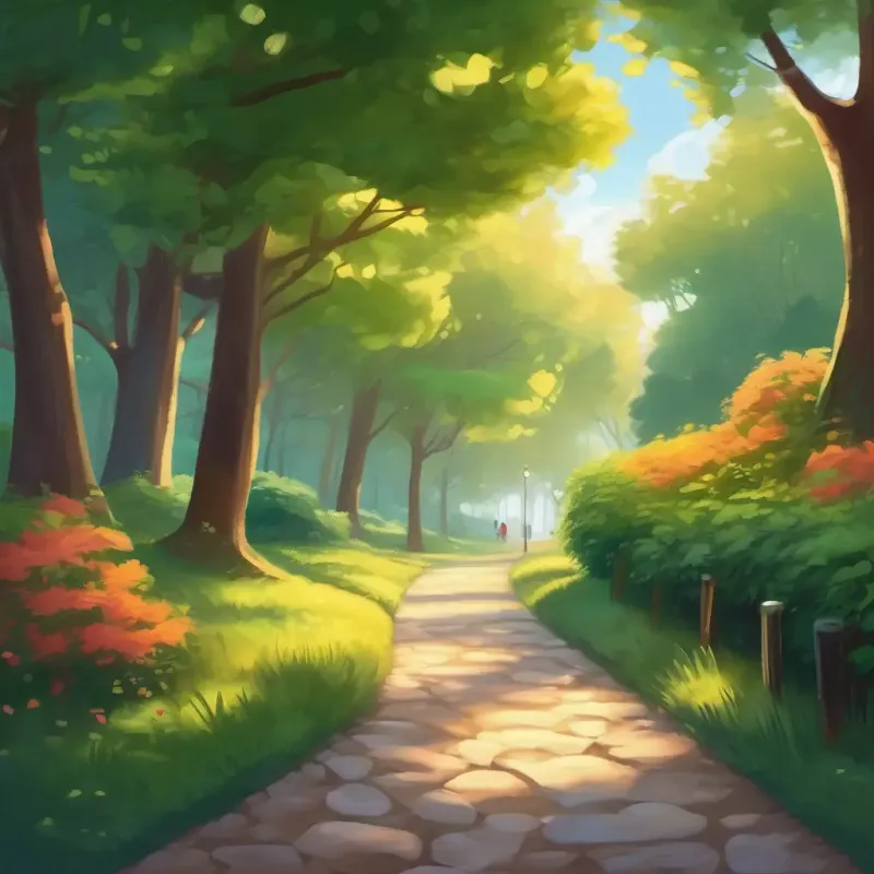 Choosing a peaceful path in the park to continue their walk.