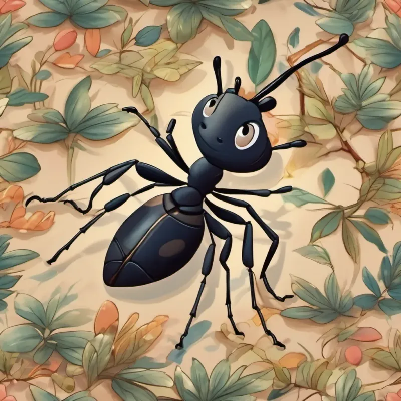 The ant smiling calmly and confidently.