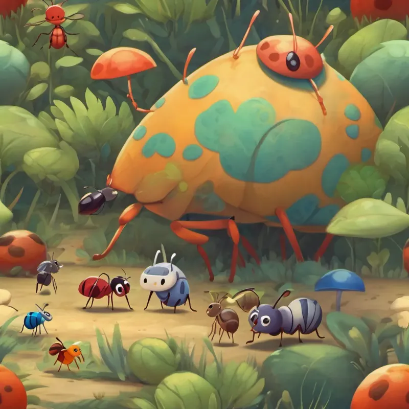 The ant and her friends marching together with determination.