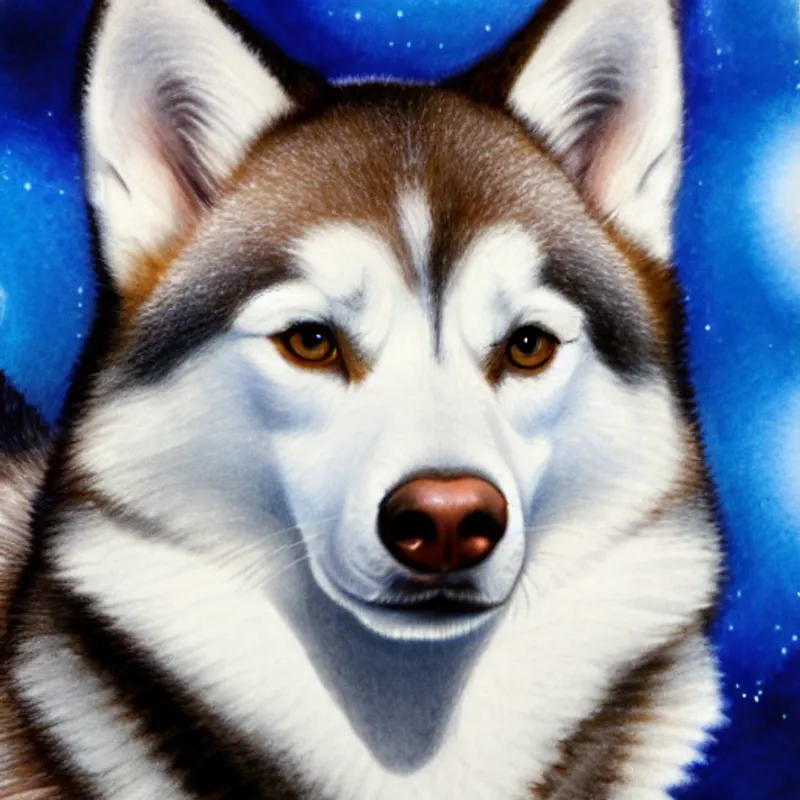 Artemis, a lean husky with white and gray fur.