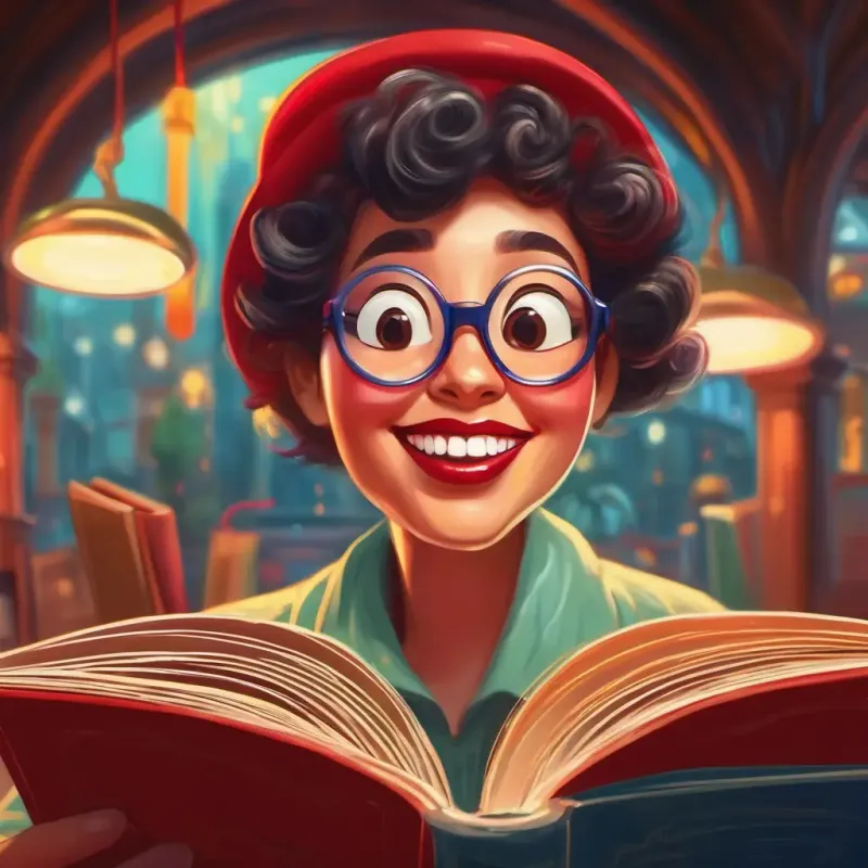 Curious worm with reading glasses, red lips, and a joyful spirit becomes a happy and beloved member of the underground world