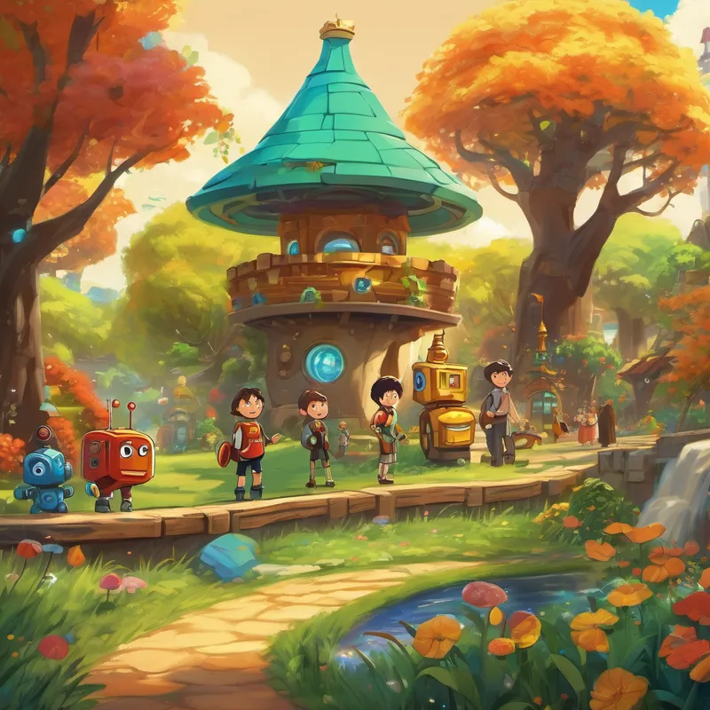 Enes and the robots decided to share the treasure with everyone in their town. They built a beautiful park with the coins and gems, where children could play and have fun. The park became a symbol of friendship and teamwork, reminding everyone of Enes and the robots' amazing adventure.