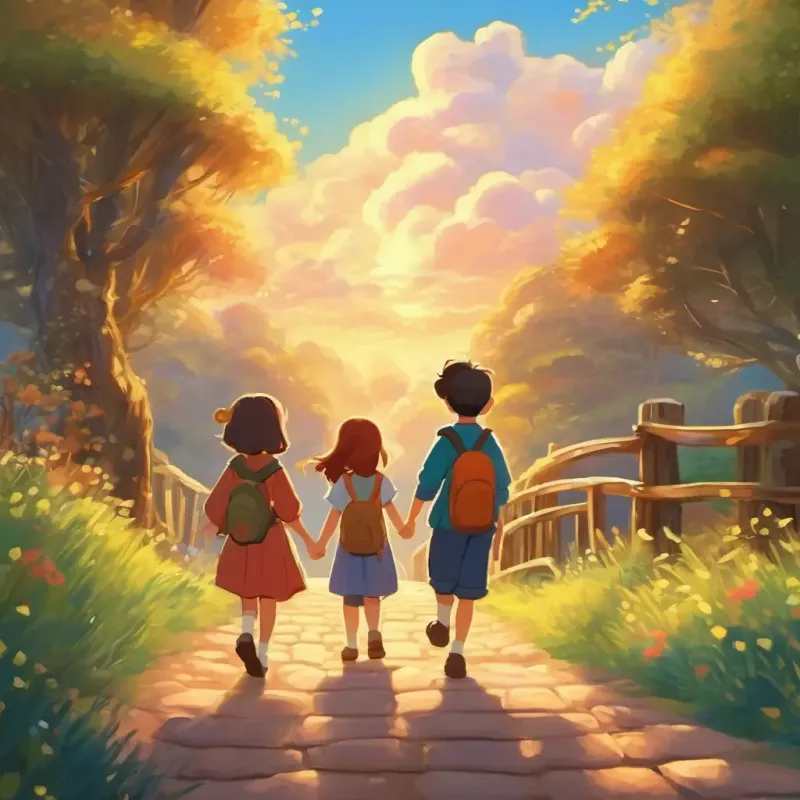 Farewell, promise to return, magical send-off, happy friends