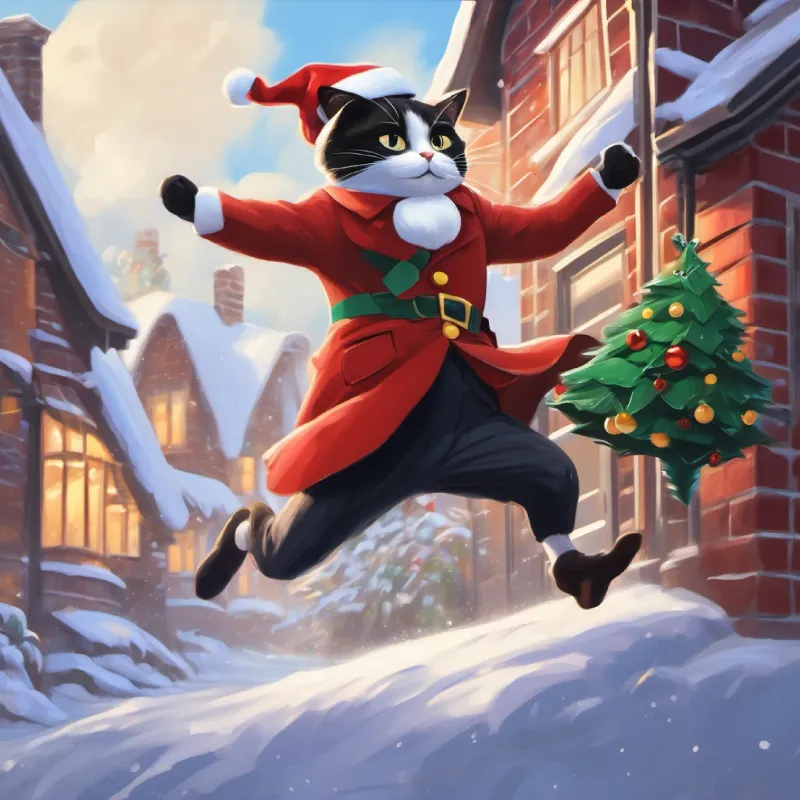 Mr. Black uses his jumping ability to rescue a cat.