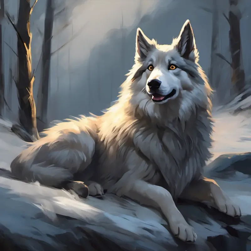 Grey fur, sharp teeth, cunning eyes flees in fear of the arriving shepherd.