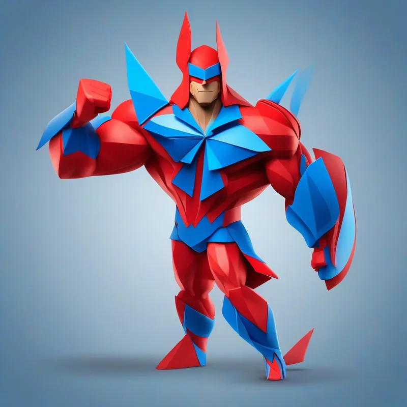 Superhero Arjun, red and blue costume, muscular in his superhero costume, red and blue, muscular
