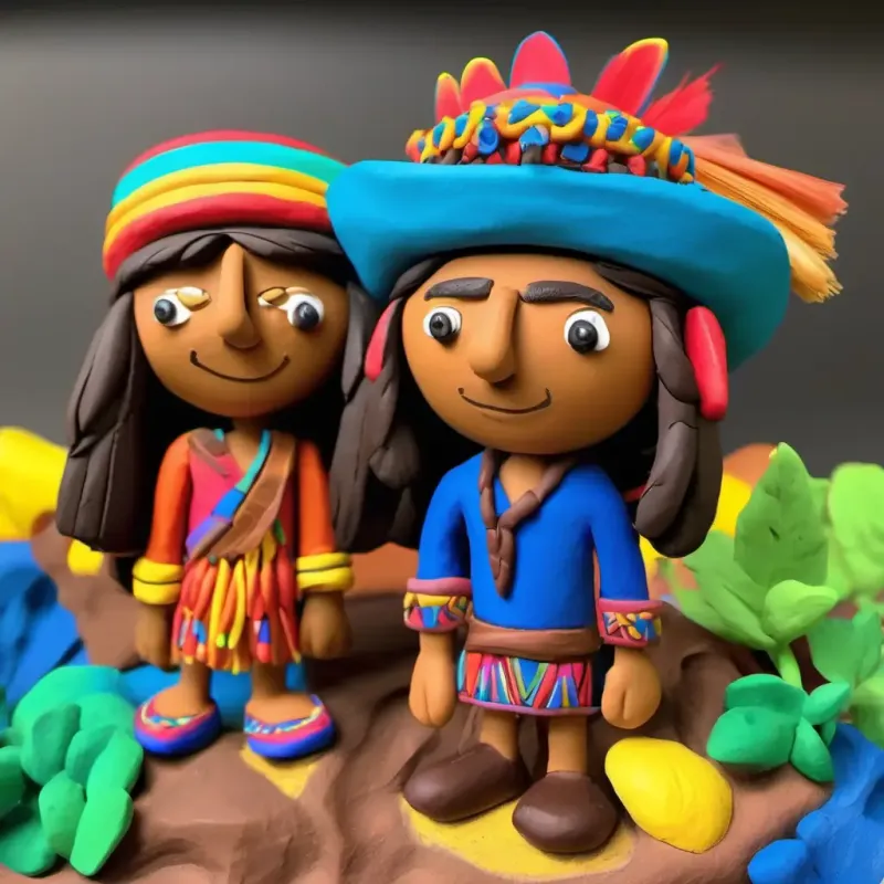 Native Americans have brown skin and dark eyes They wear colorful clothes made from animal skins explaining and Christopher Columbus has fair skin and light-colored eyes He wears fancy clothes and a hat listening and thinking.