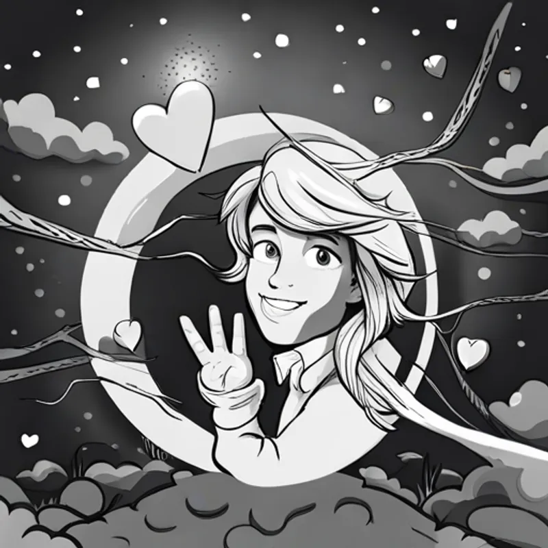 Small brown animal with a friendly smile waving goodbye, surrounded by hearts