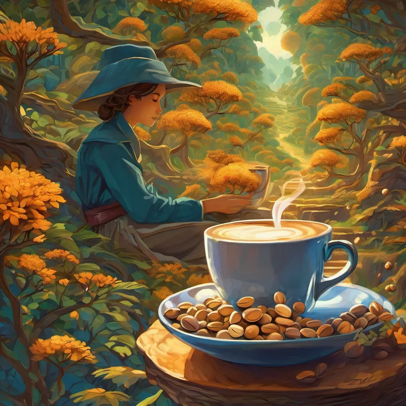 Caffeine went to the wise and knowledgeable Gatekeeper of the Receptors, who revealed the secret: adenosine molecules, which were meant to activate the receptors gently, were becoming too numerous and potent, making everyone feel extremely drowsy. The land of Adenosa needed a balance to thrive again. The Gatekeeper, impressed by Caffeine's determination, shared with him a metaphorical map showing a secret mechanism that could counteract the overpowering effects of adenosine receptors. It was a spoon full of energy, hidden deep within the enchanted coffee beans of the Land of Java.