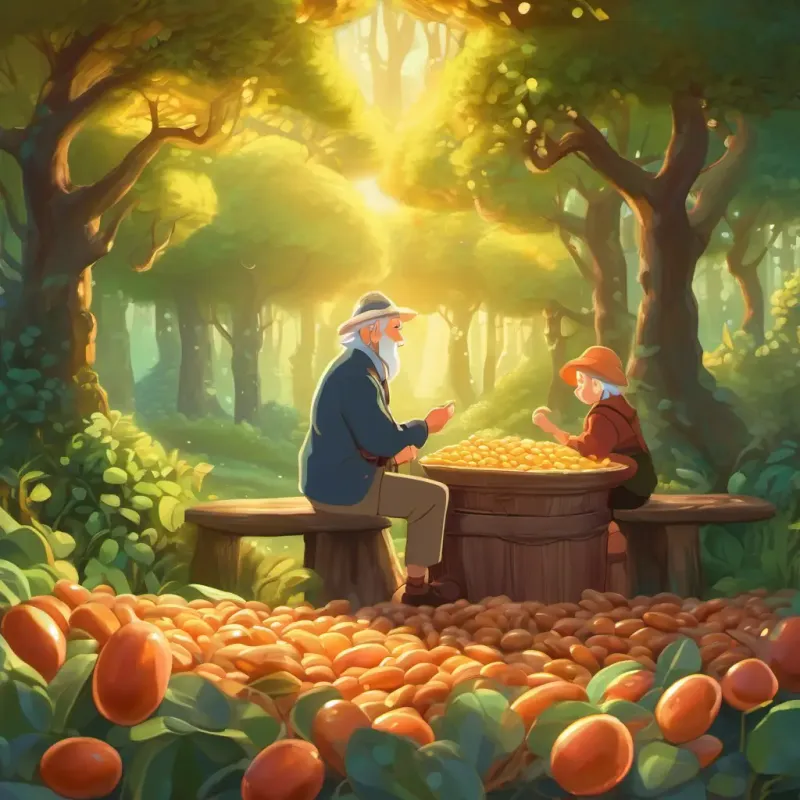 Trade with the old man for magic beans