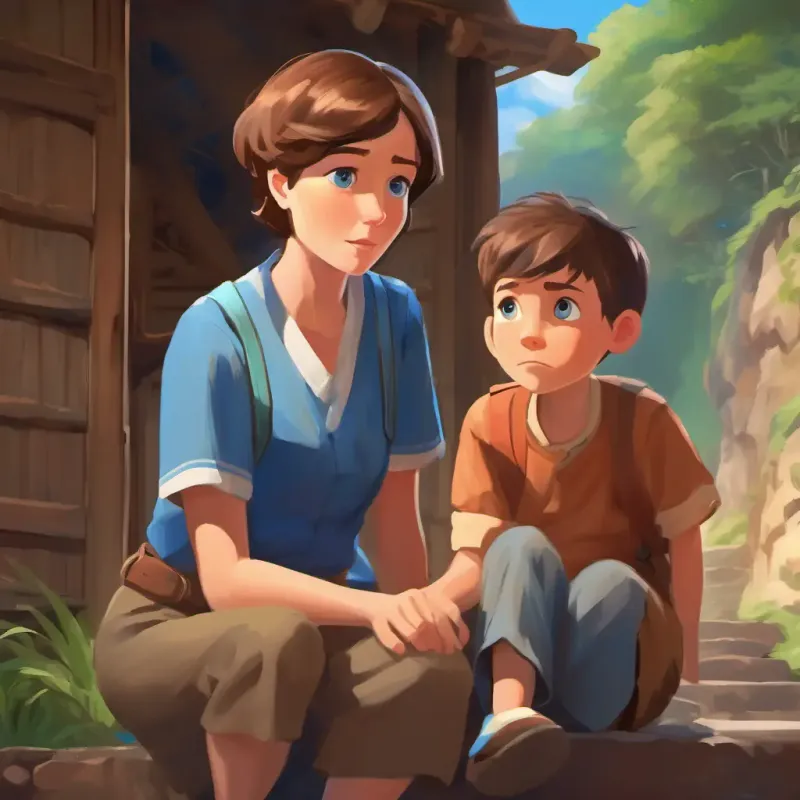 Young boy, adventurous spirit, short brown hair, blue eyes's mother reacts negatively to the trade