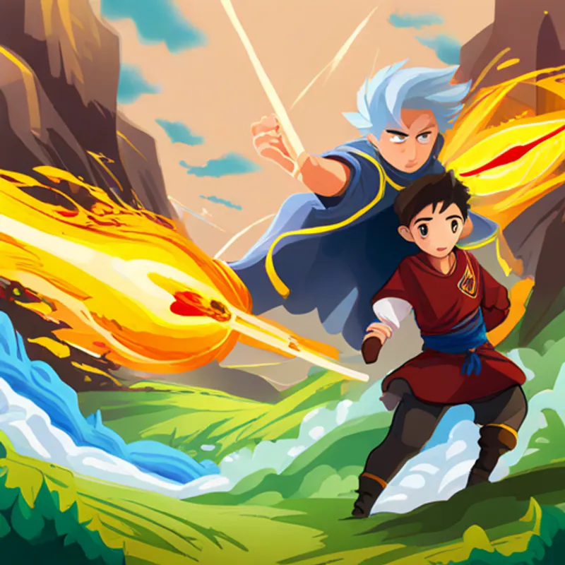 Final battle, heroes use powers and crystal energy