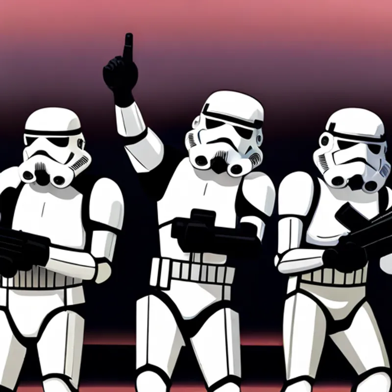 Stormtrooper Tim and friends laughing and training