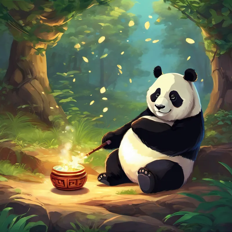Once upon a time, in a faraway land in China, there lived a nameless, magical panda. This panda was not like any other panda you may have seen. It had the ability to use its magical powers to grant wishes to those in need. The panda had a special gift for sensing when someone was in trouble and would immediately rush to their aid.