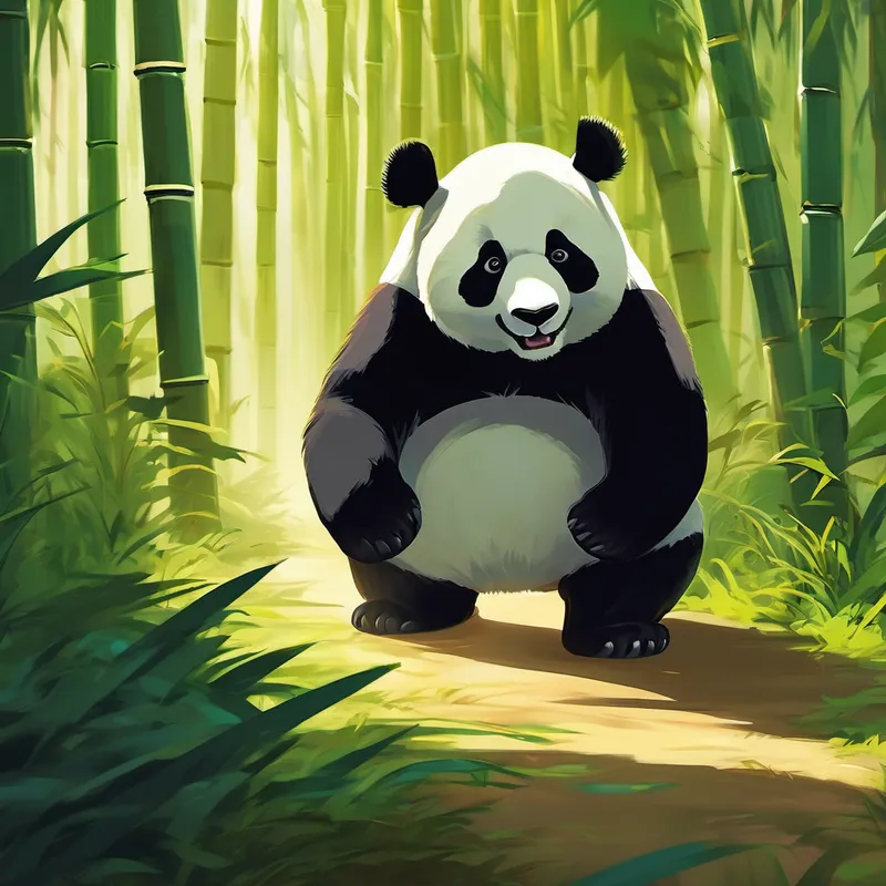 One sunny day, while the panda was taking a leisurely stroll through the bamboo forest, it came across a group of frightened animals. They were trembling and crying, afraid of a menacing creature that had been causing trouble in their peaceful home. They pleaded with the panda to help them and protect them from this evil being.