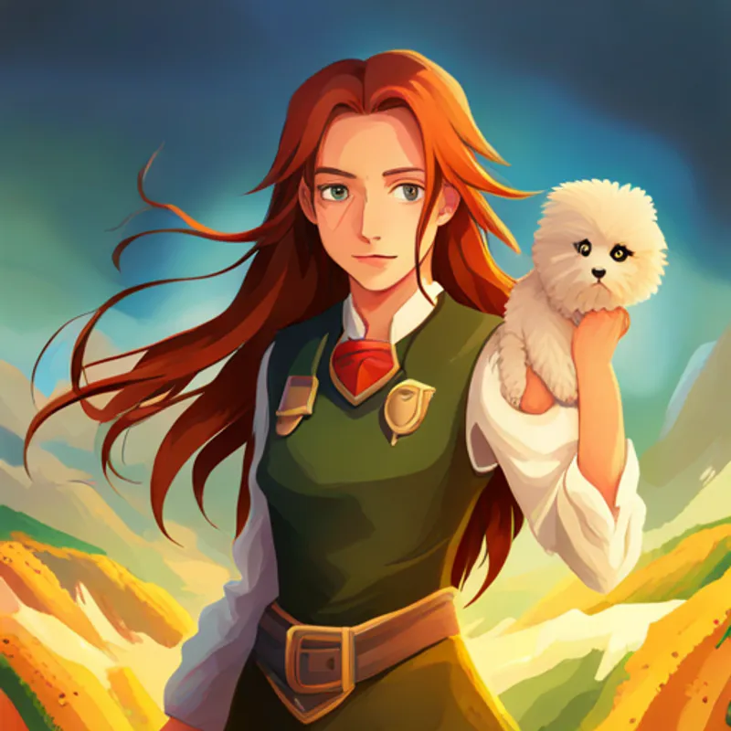 A brave and intelligent girl with long brown hair and Maya's loyal and adventurous best friend with red hair become legendary heroes of Azoria