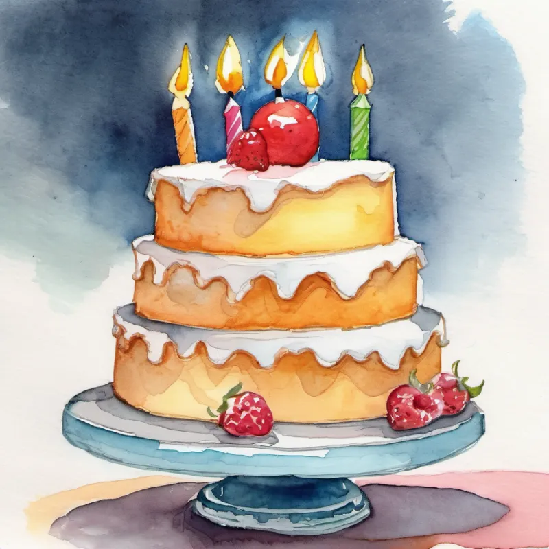 Cake, birthday wish, end of party approaching