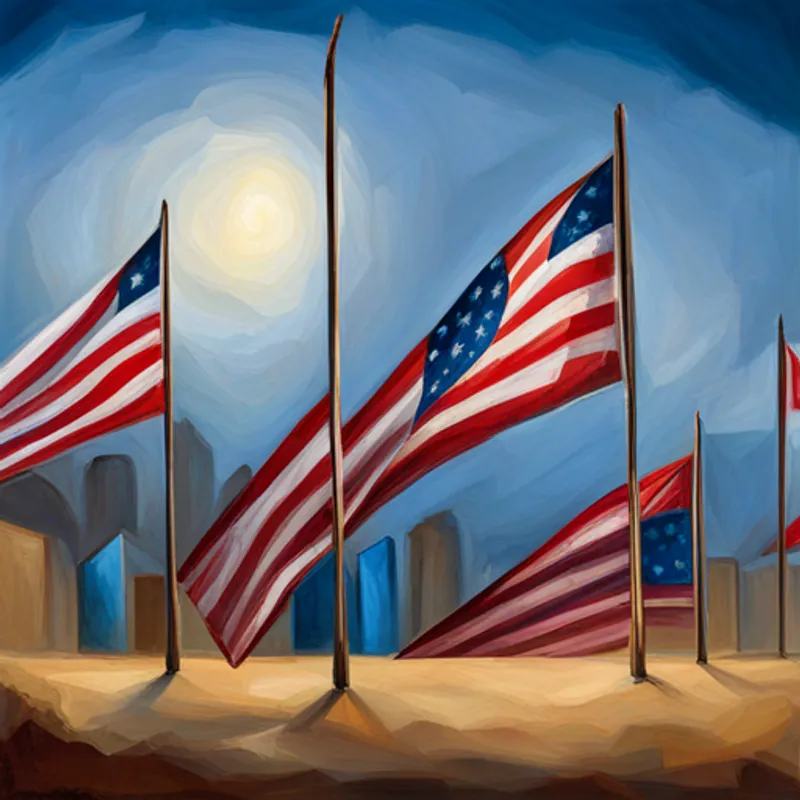 A red, white, and blue flag design