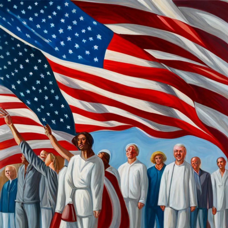 People honoring the flag and its symbolism