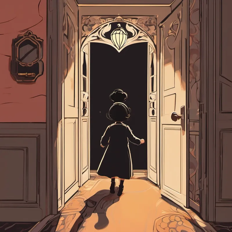 With a racing heart, Laettitia cautiously walked towards the noise. She peeked through the keyhole and saw a shadowy figure lurking in the hallway. Panic surged through her veins, and she quickly locked her door, hoping to keep the intruder out. But the figure had other plans.