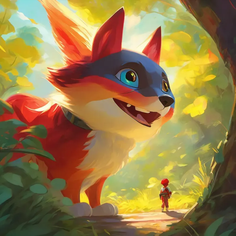 Bright yellow, red cheeks, pointy ears's cheeks spark as it remembers the day's mission, excitement in the air.