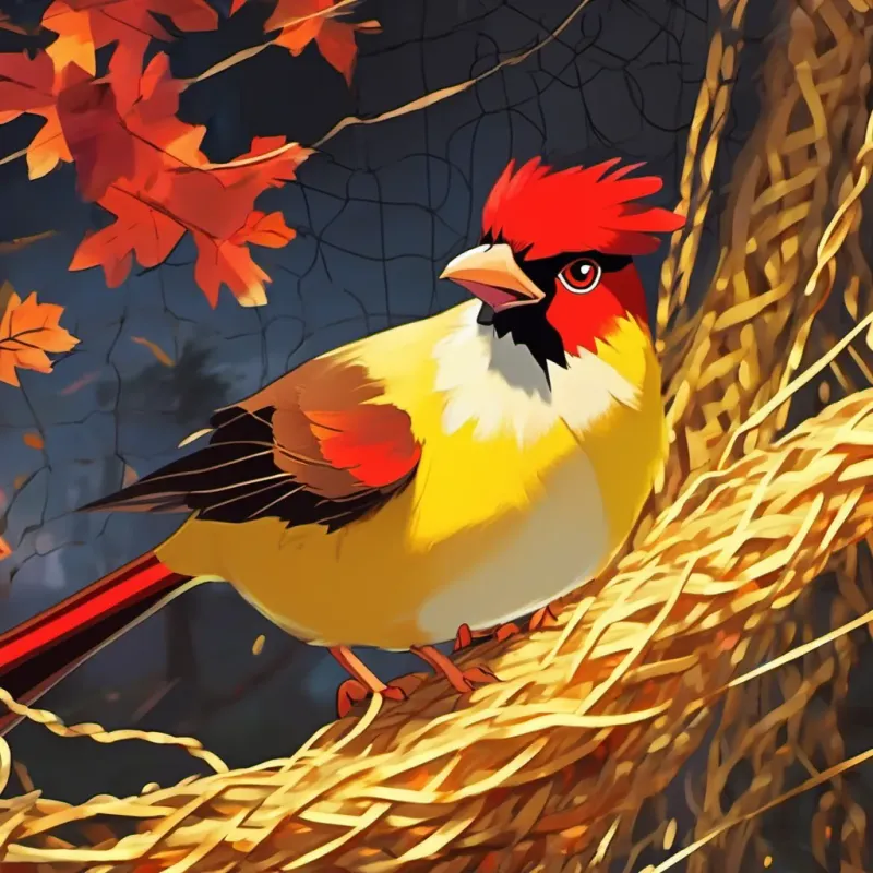 Bright yellow, red cheeks, pointy ears and Ash hear a Pidgey in distress, caught in a net, Bright yellow, red cheeks, pointy ears hurries to help.