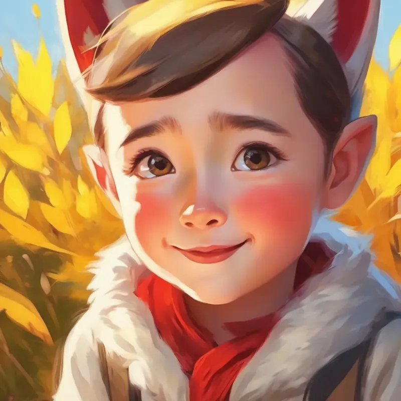 Ash praises Bright yellow, red cheeks, pointy ears for its bravery, Bright yellow, red cheeks, pointy ears squeaks in delight, feeling appreciated.