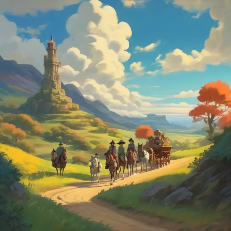 The group enduring trials of the journey