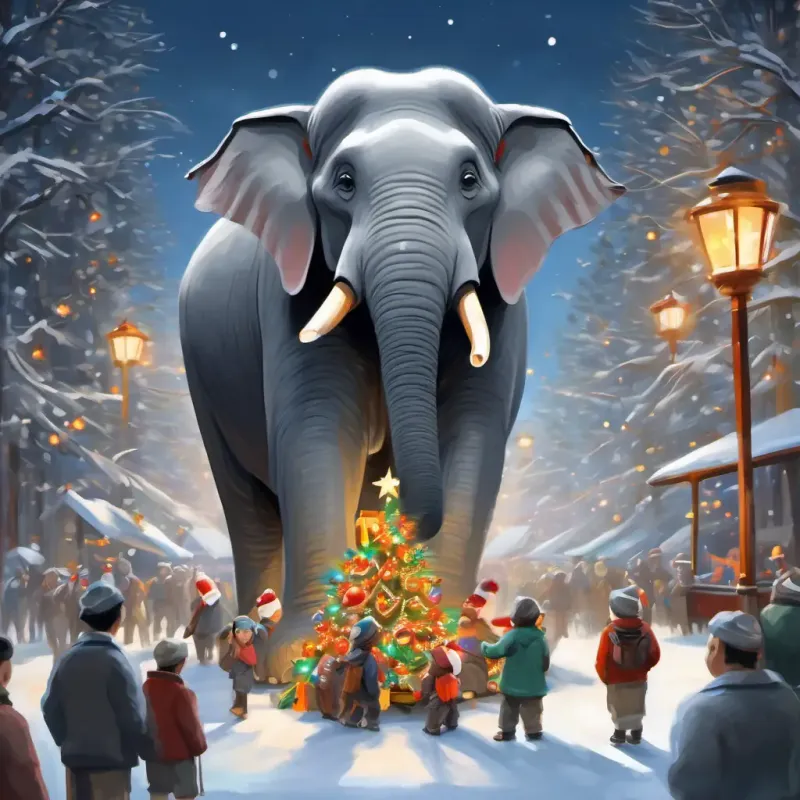 Introduction of people's wonder and lack of action to help the Large gray elephant, kind eyes.