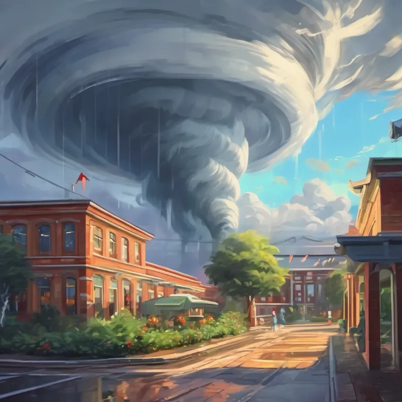 Introduction of the tornado outside the hospital.