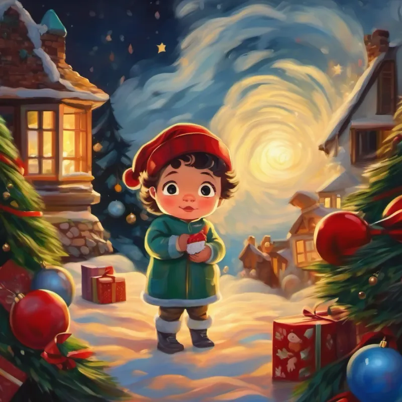 Sudden disappearance of the tornado following Newborn baby boy, curious eyes, gentle smile's birth.