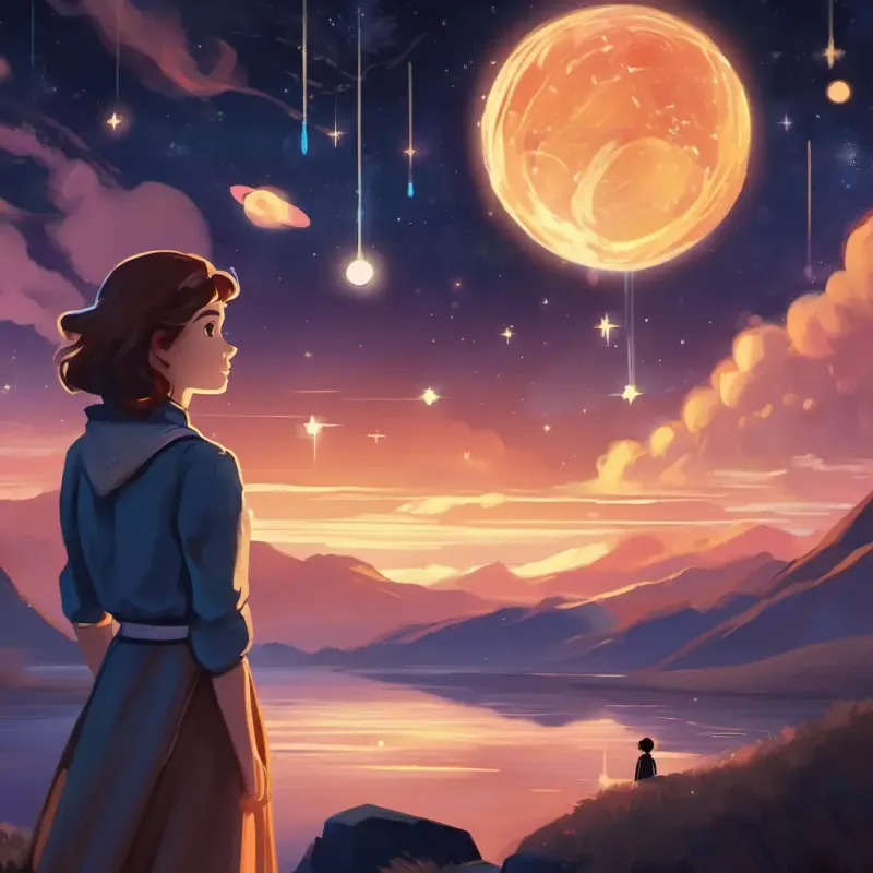 Evelyn observes stars at the astronomy lab, reflecting on destiny.