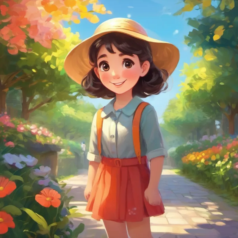 Introduction of Lively girl with bright eyes and a smile, always dressed in cheerful colors, who is a diligent saver, feeling something lacking.