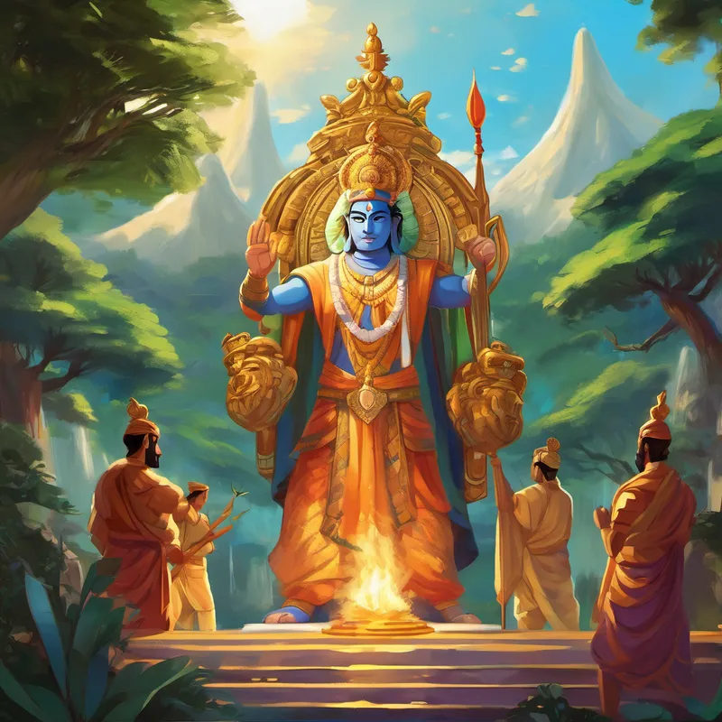 Once upon a time, in a distant land known as Vaikuntha, there lived a powerful and virtuous king named Kalki. He was no ordinary king, for it was said that he was an incarnation of Lord Vishnu, the supreme being. In this mythical land, there existed peace and harmony, with people living together as one big family. However, as time passed, darkness began to spread across the kingdom. Evil forces rose, causing chaos and suffering among the people. The once-thriving kingdom became plagued with injustice and despair.