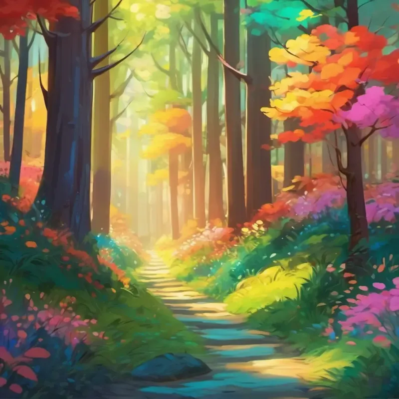 Joyful forest, colorful ending, happiness