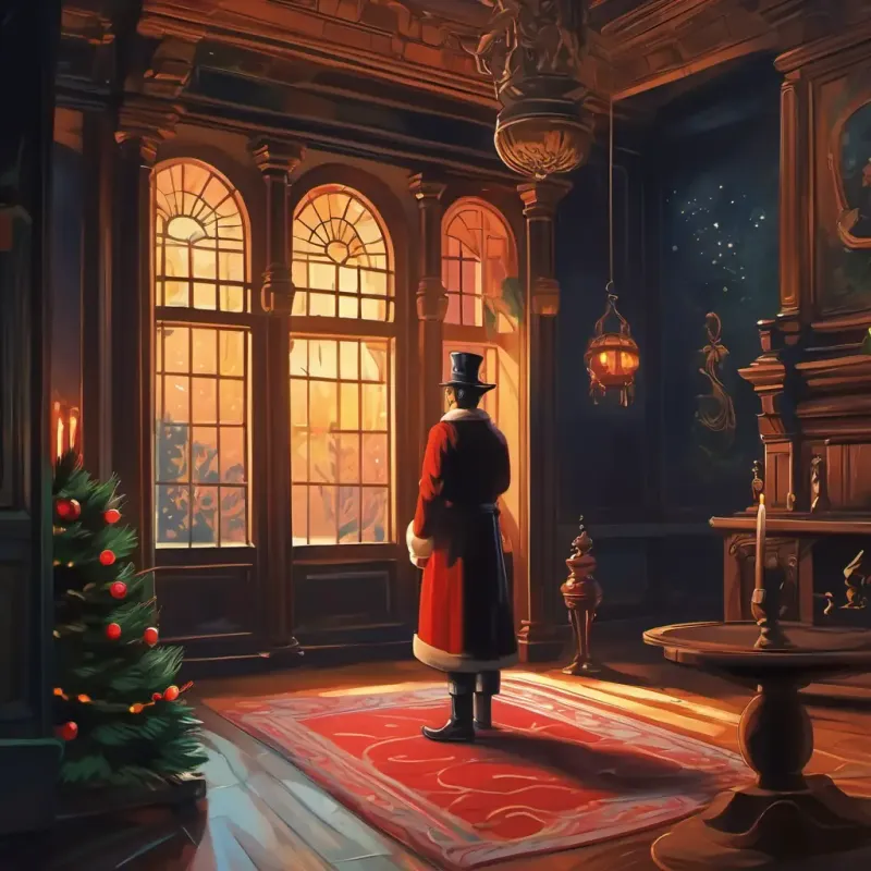 Encounter with a mysterious figure in the dark mansion