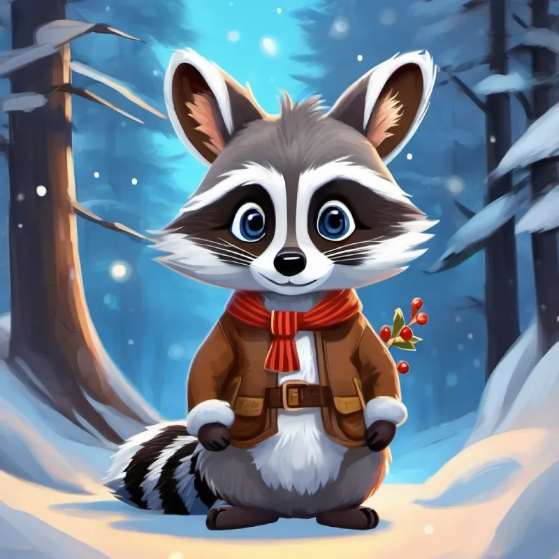 Raccoon with gray fur and curious brown eyes feels insecurity, comparing his ability to Rabbit with soft white fur and bright blue eyes's.
