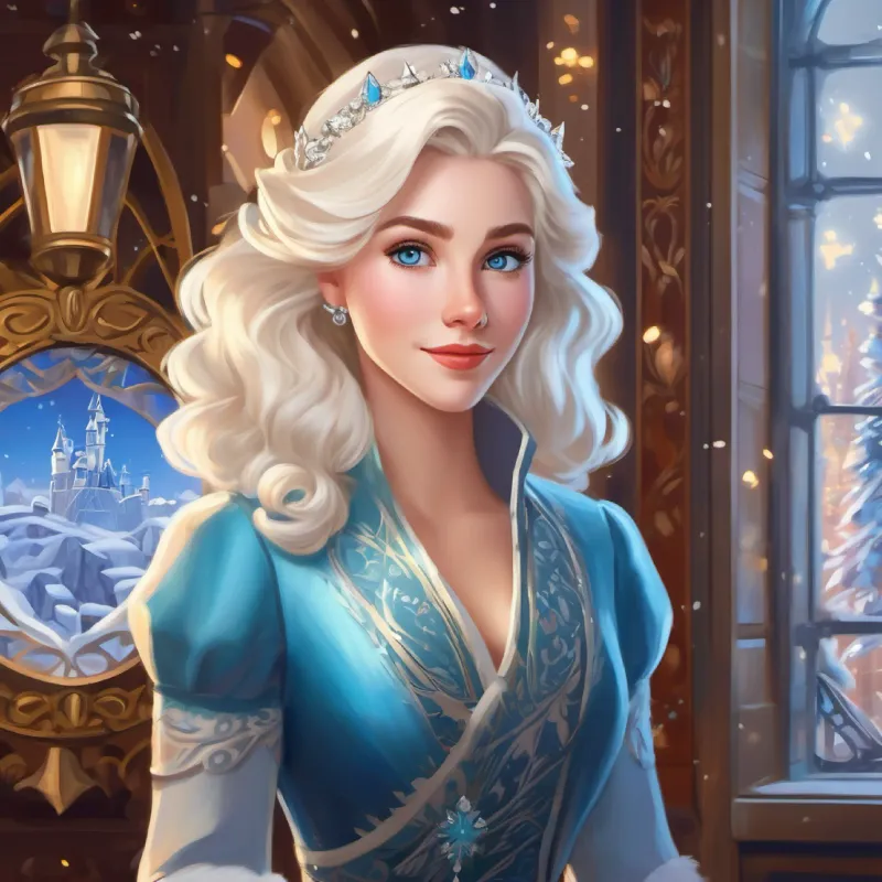 Icy blue eyes, platinum blonde hair, fair complexion, regal attire's return to Arendelle and the impact of her self-discovery on the kingdom.